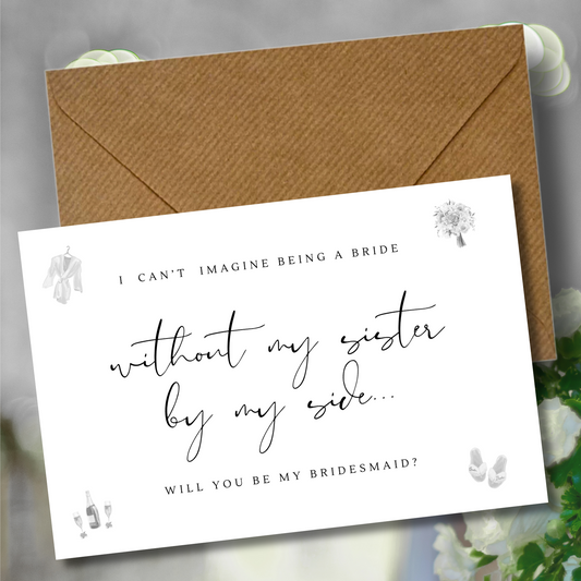 Sister 'Will you be my Bridesmaid?' Proposal Card