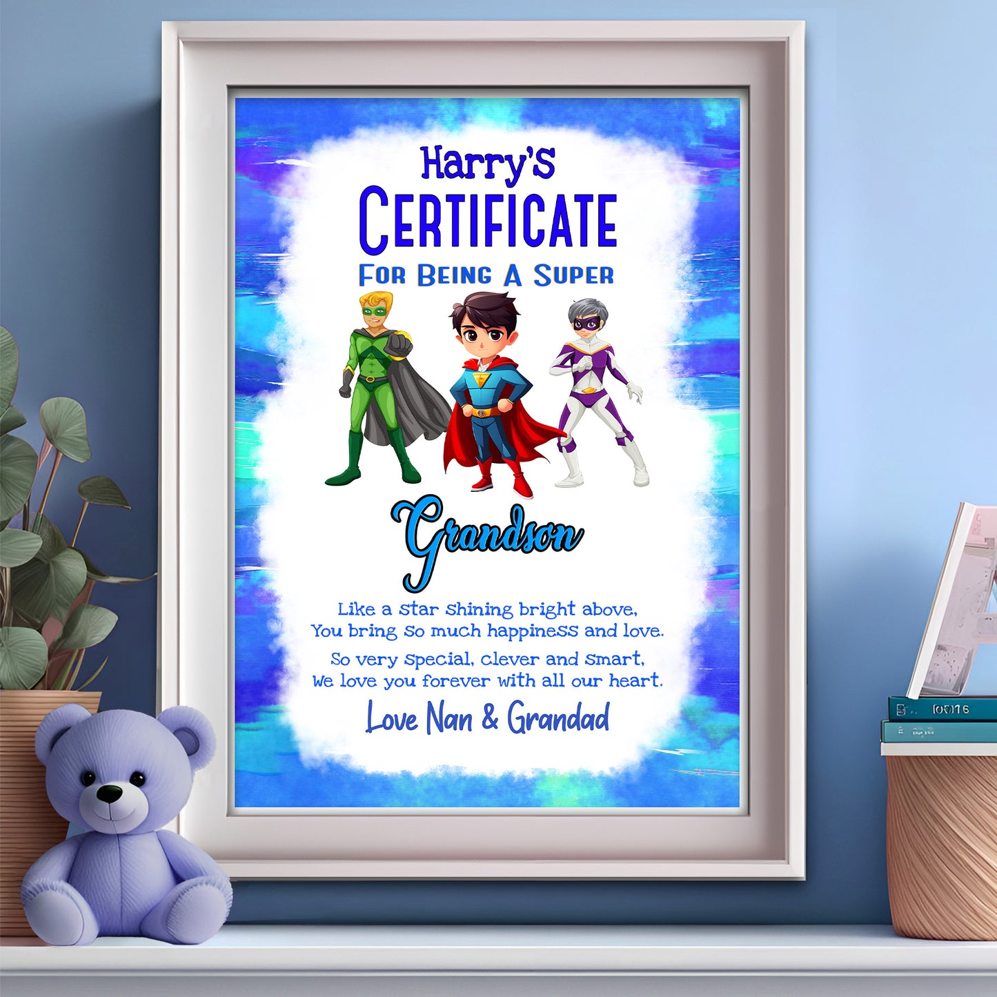 Granddaughter - Grandson Personalised Certificate Print