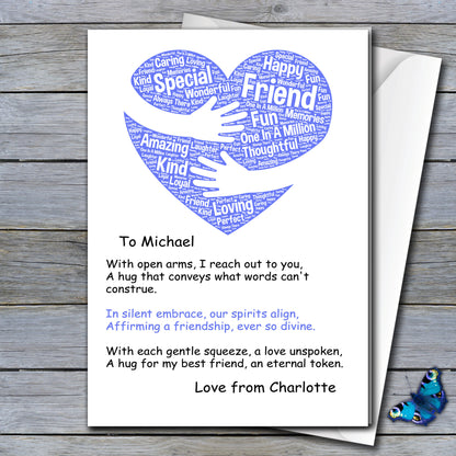 Personalised Heart Warming Best Friend Card