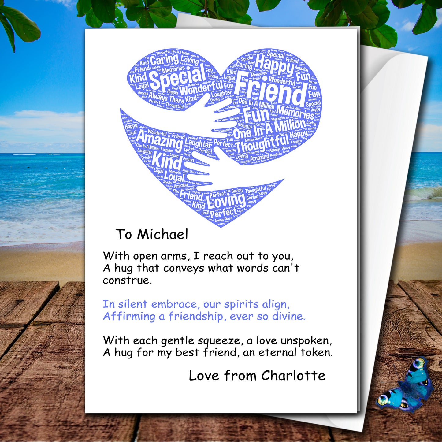 Personalised Heart Warming Best Friend Card