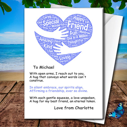 Personalised Heart Warming Best Friend Card