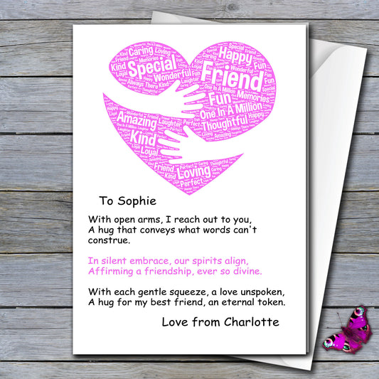 Personalised Heart Warming Best Friend Card