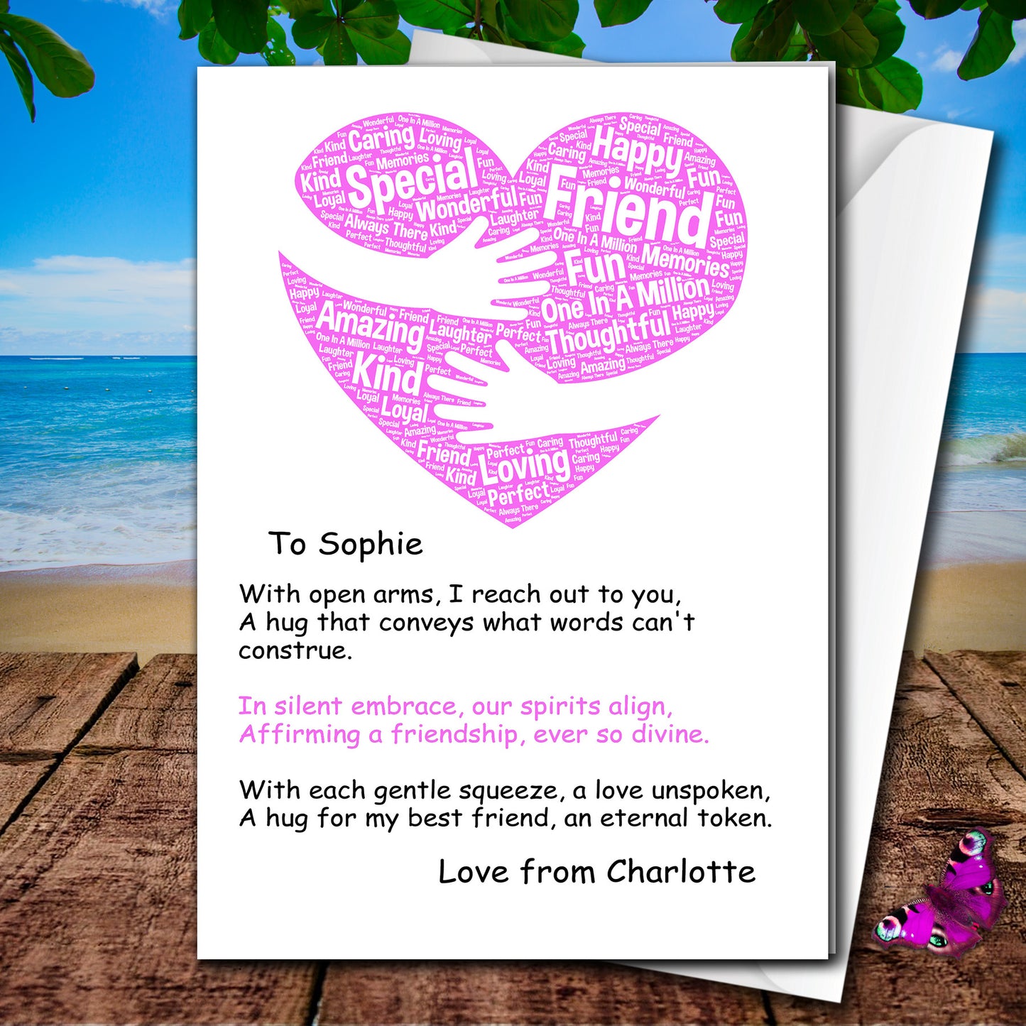 Personalised Heart Warming Best Friend Card