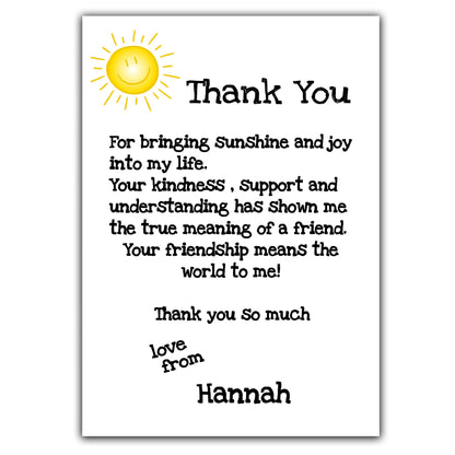 New Personalised Thank You Card For Friend