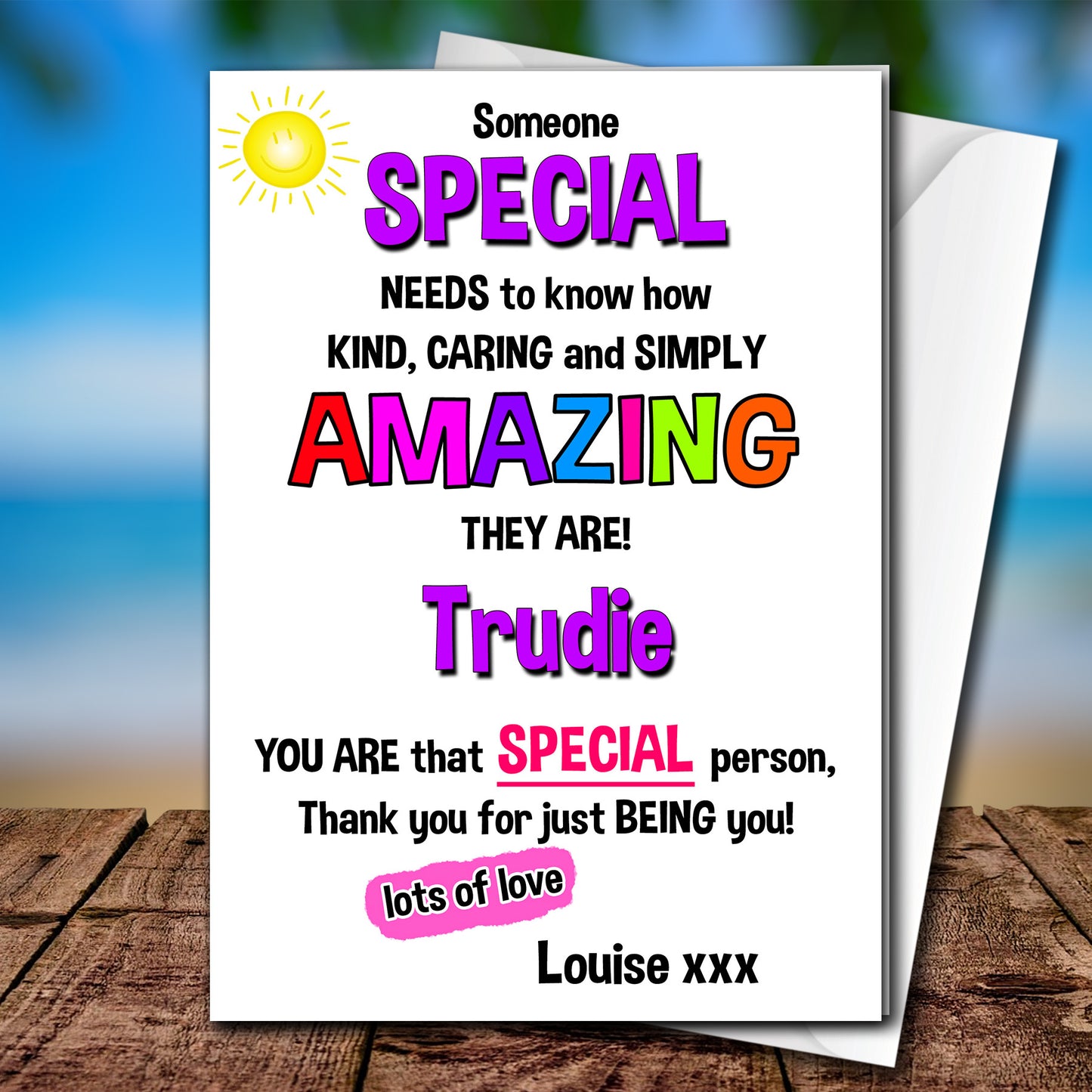 Personalised 'Gratitude' Card For Your Special Friend