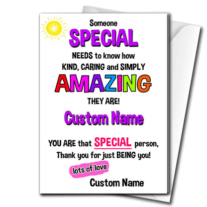 Personalised 'Gratitude' Card For Your Special Friend