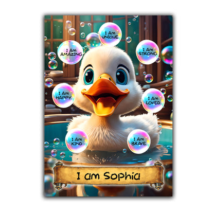 'I Am Amazing' -  Kids Personalised Duck Affirmation Print