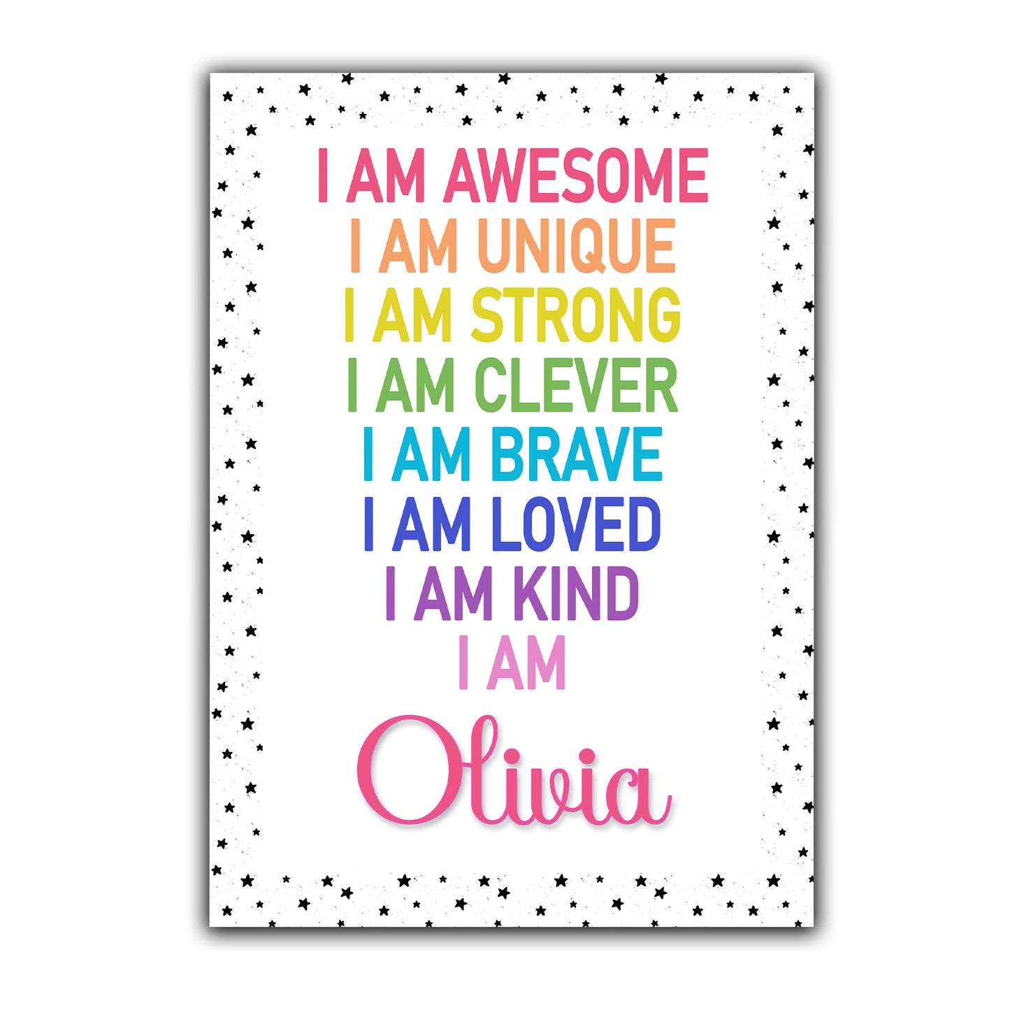 'I Am Awesome' -  Kids Personalised Positive Affirmation Print