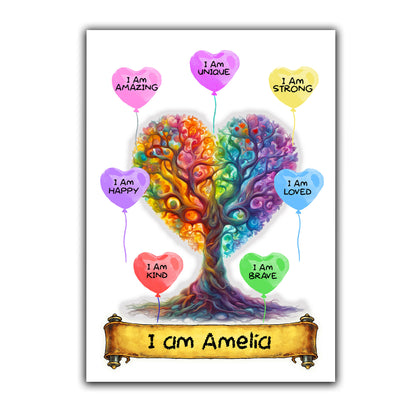 'I Am Amazing' -  Kids Personalised Rainbow Inspiration Print