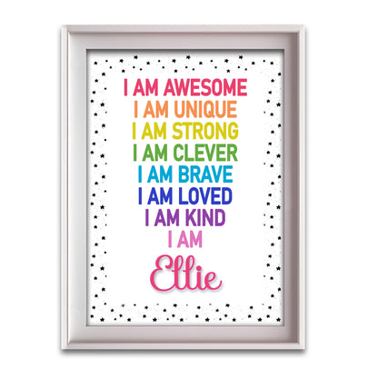 'I Am Awesome' -  Kids Personalised Positive Affirmation A5 Print