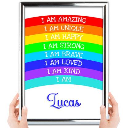 'I Am Amazing' -  Kids Personalised Inspirational Print