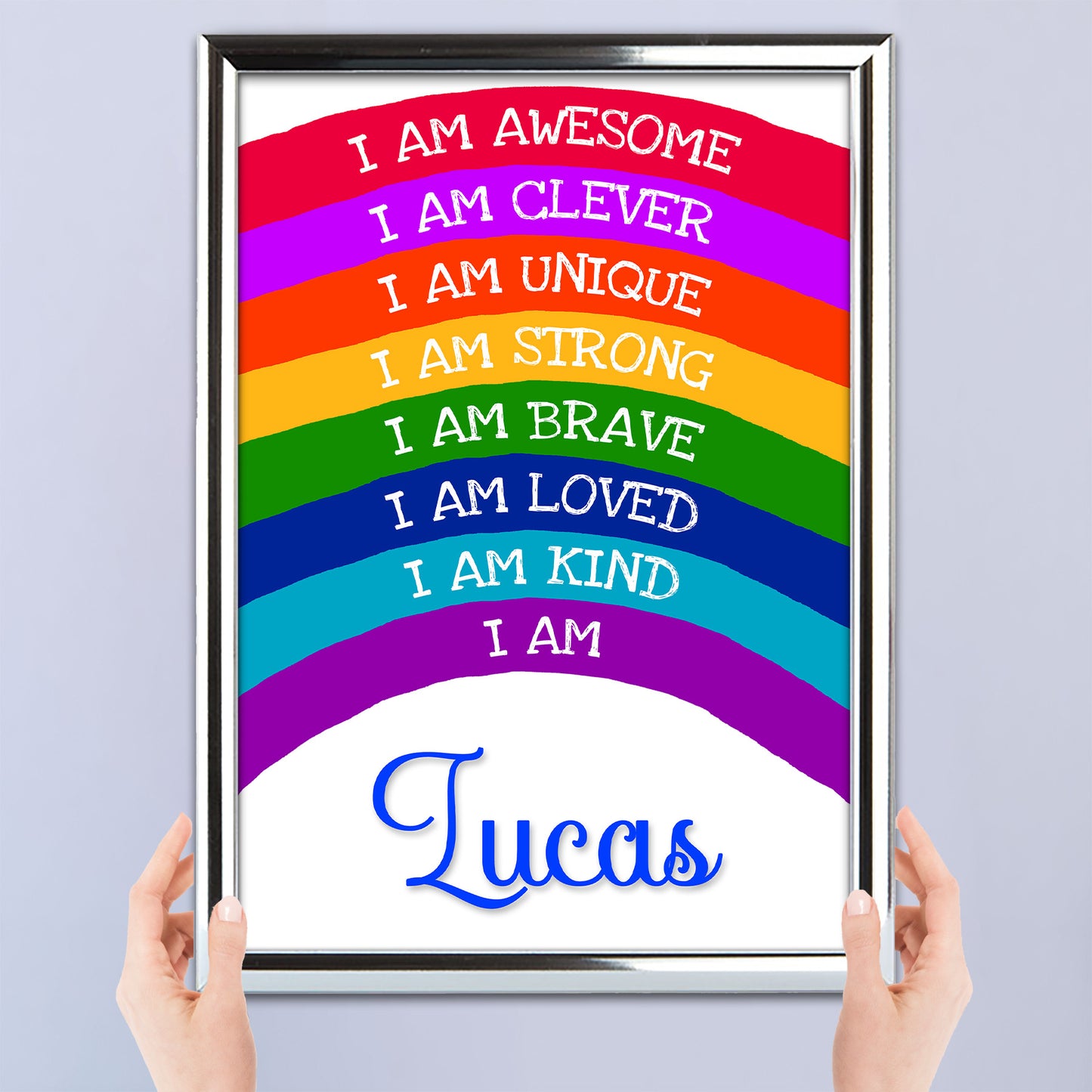 'I Am Awesome' -  Kids Personalised Rainbow Affirmation Print