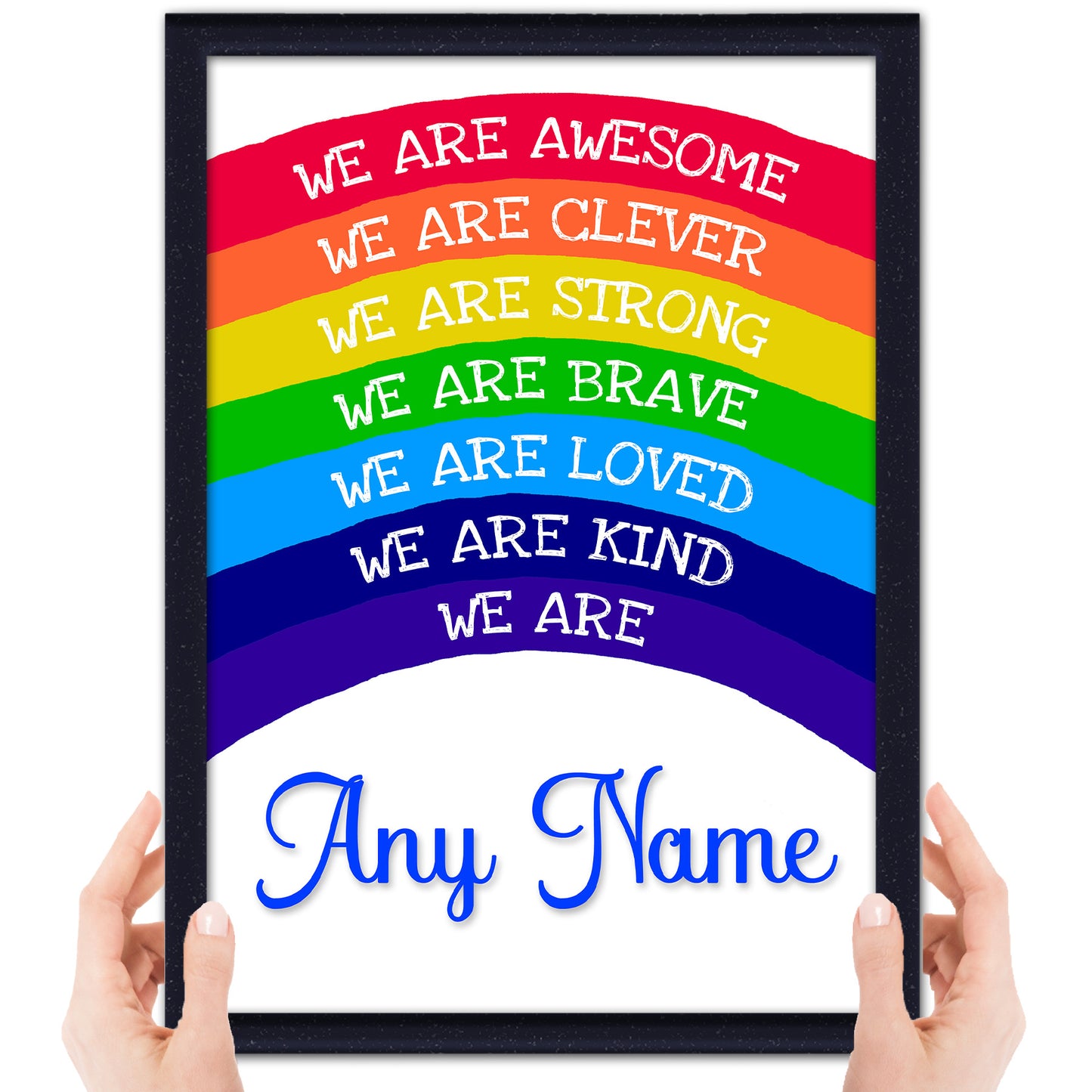 'We Are Awesome' -  Kids Personalised Rainbow Affirmation Print