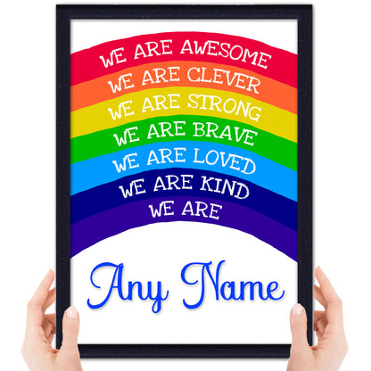 'We Are Awesome' -  Kids Personalised Rainbow Affirmation Print