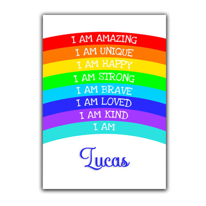 'I Am Amazing' -  Kids Personalised Inspirational Print