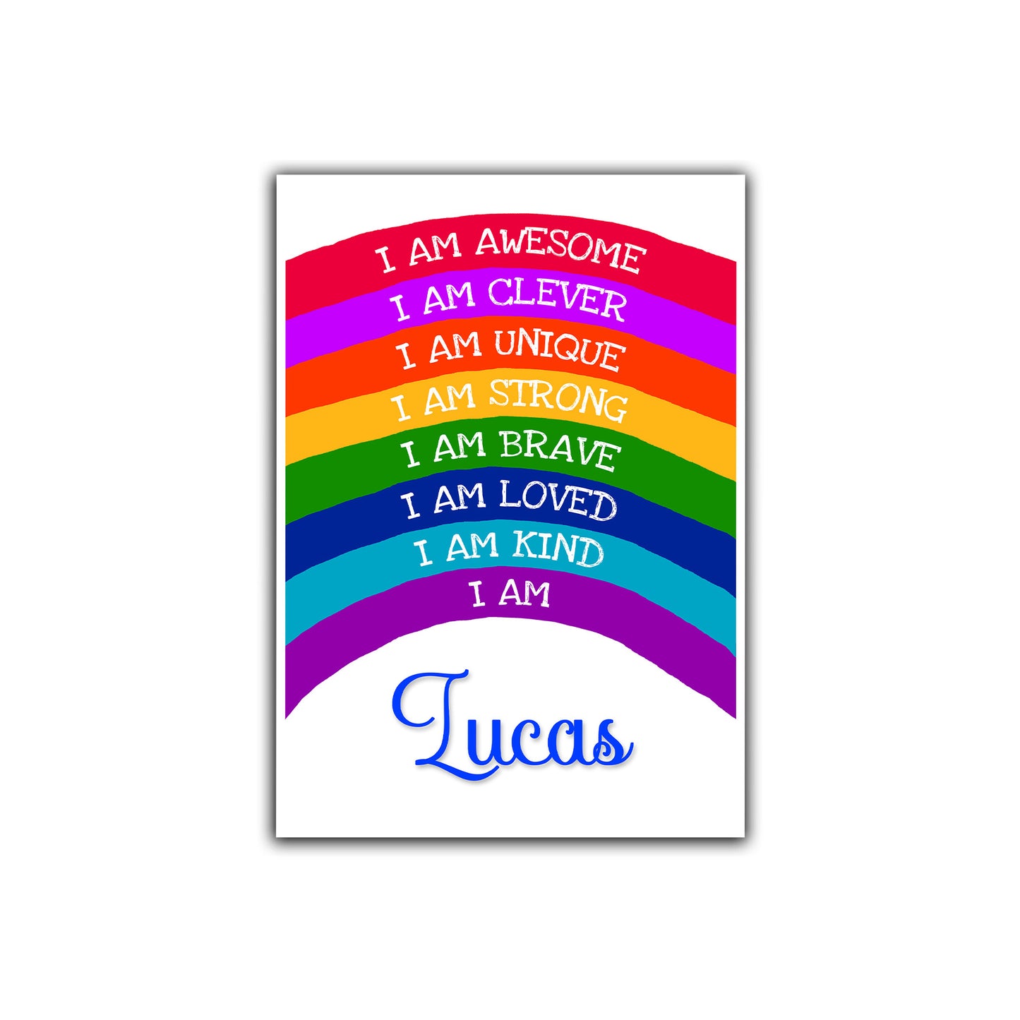 'I Am Awesome' -  Kids Personalised Rainbow Affirmation Print