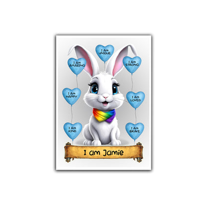 Kids Personalised Bunny Affirmation Print