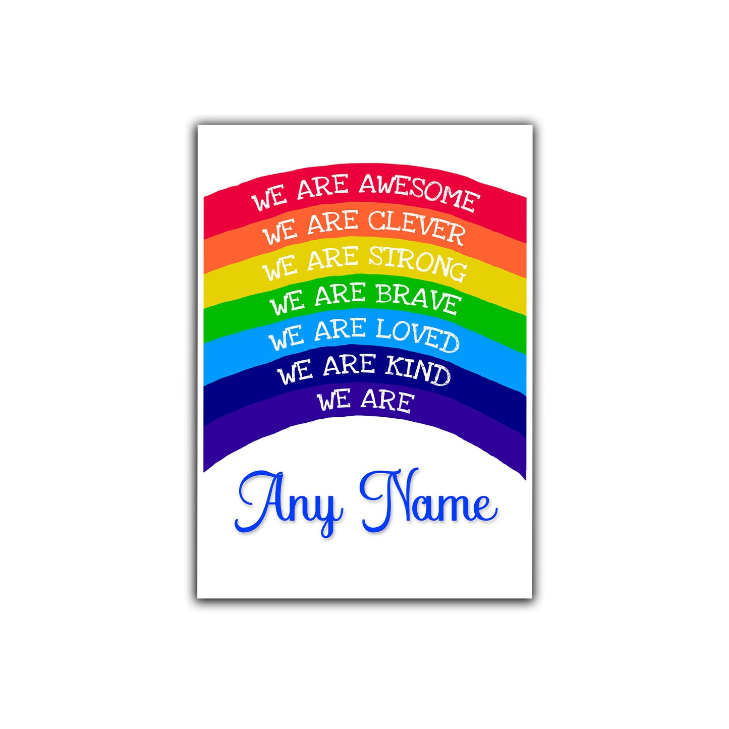 'We Are Awesome' -  Kids Personalised Rainbow Affirmation Print