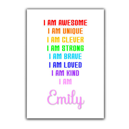 'I Am Awesome' -  Kids Positive Affirmation Print