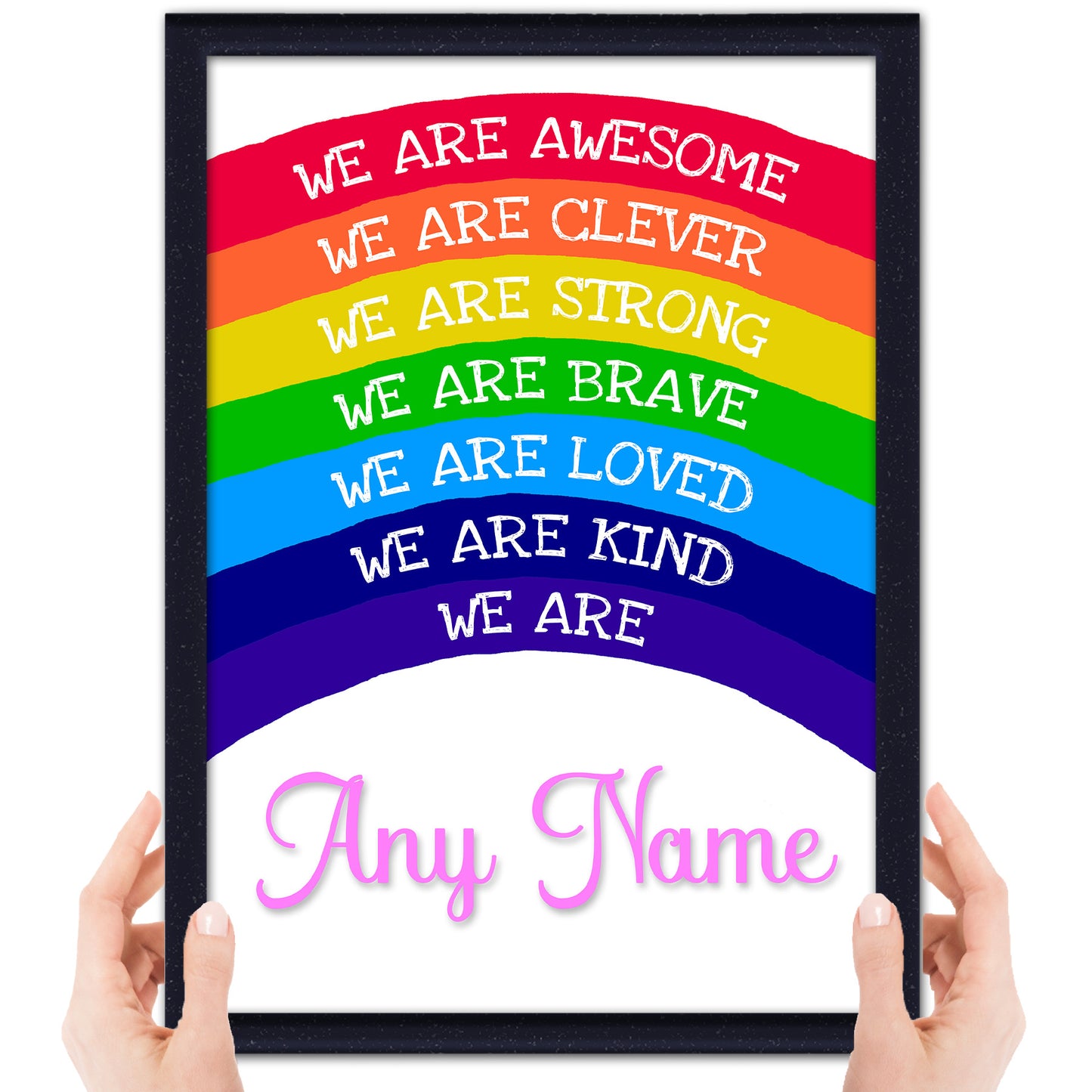 'We Are Awesome' -  Kids Personalised Rainbow Affirmation Print