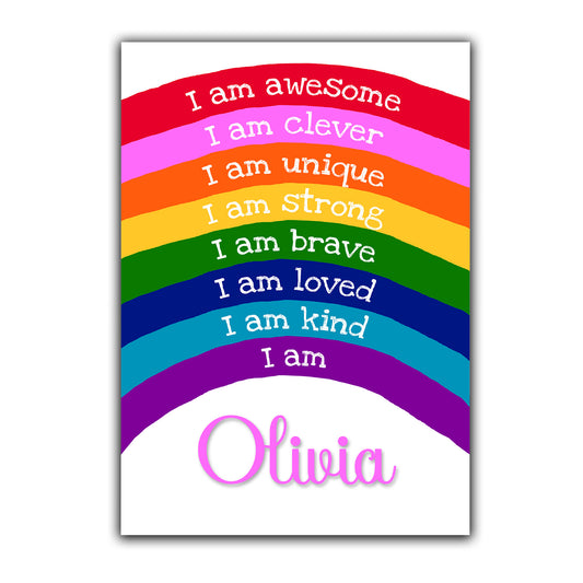 'I Am Awesome' -  Kids Personalised Affirmation Print