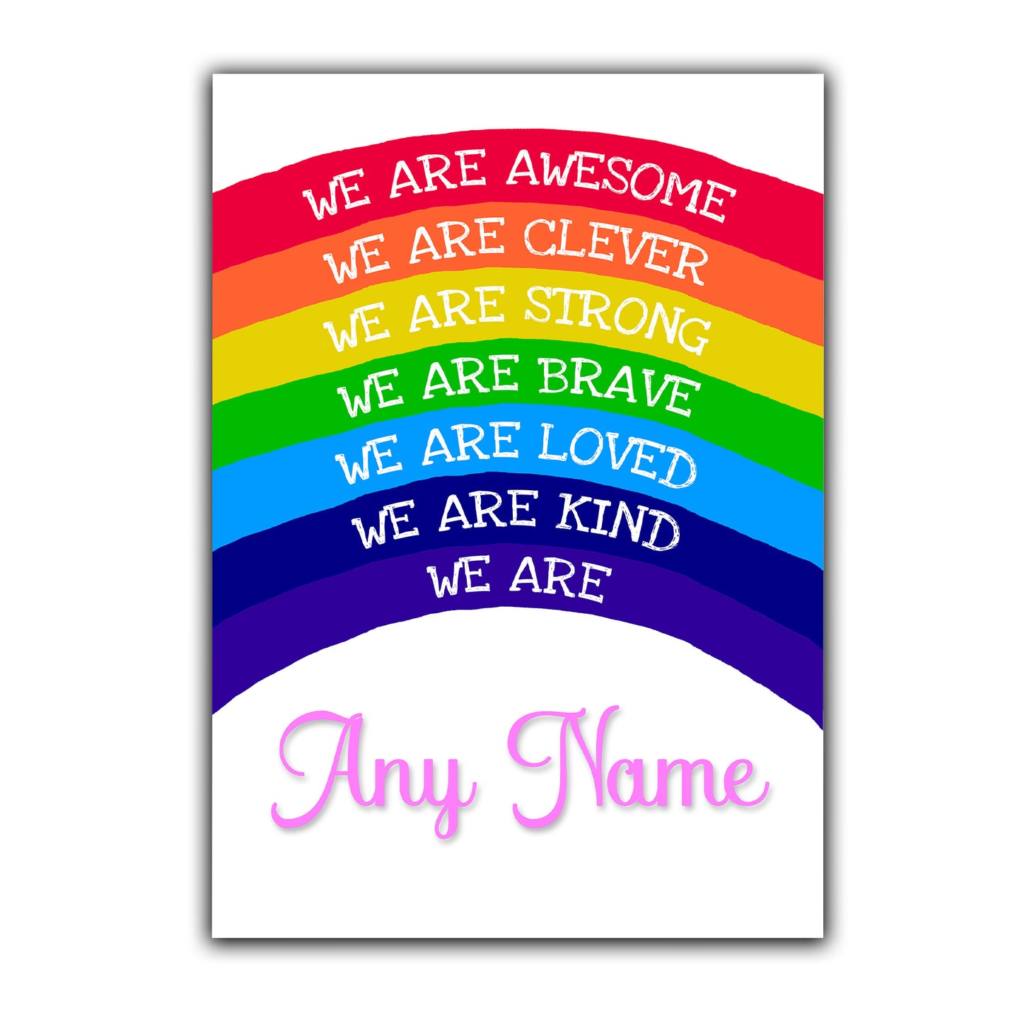 'We Are Awesome' -  Kids Personalised Rainbow Affirmation Print