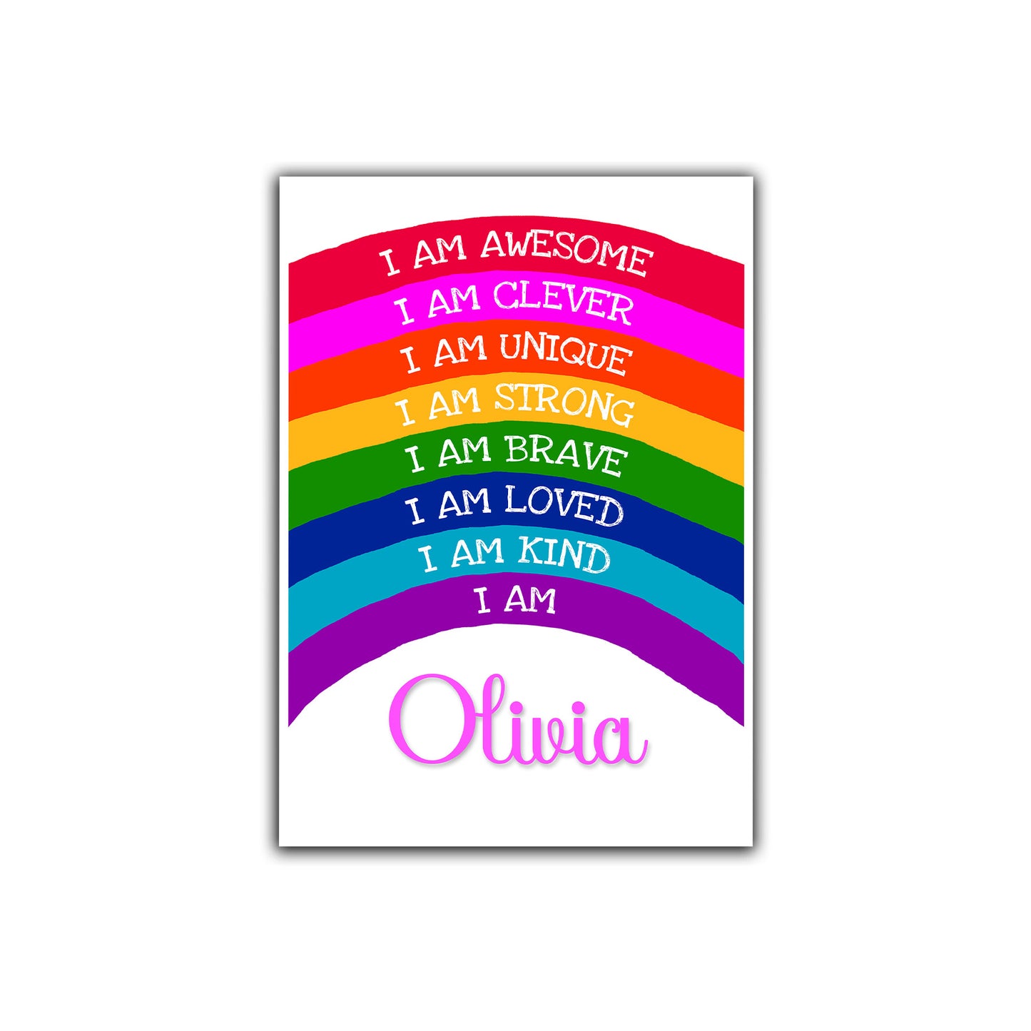 'I Am Awesome' -  Kids Personalised Rainbow Affirmation Print