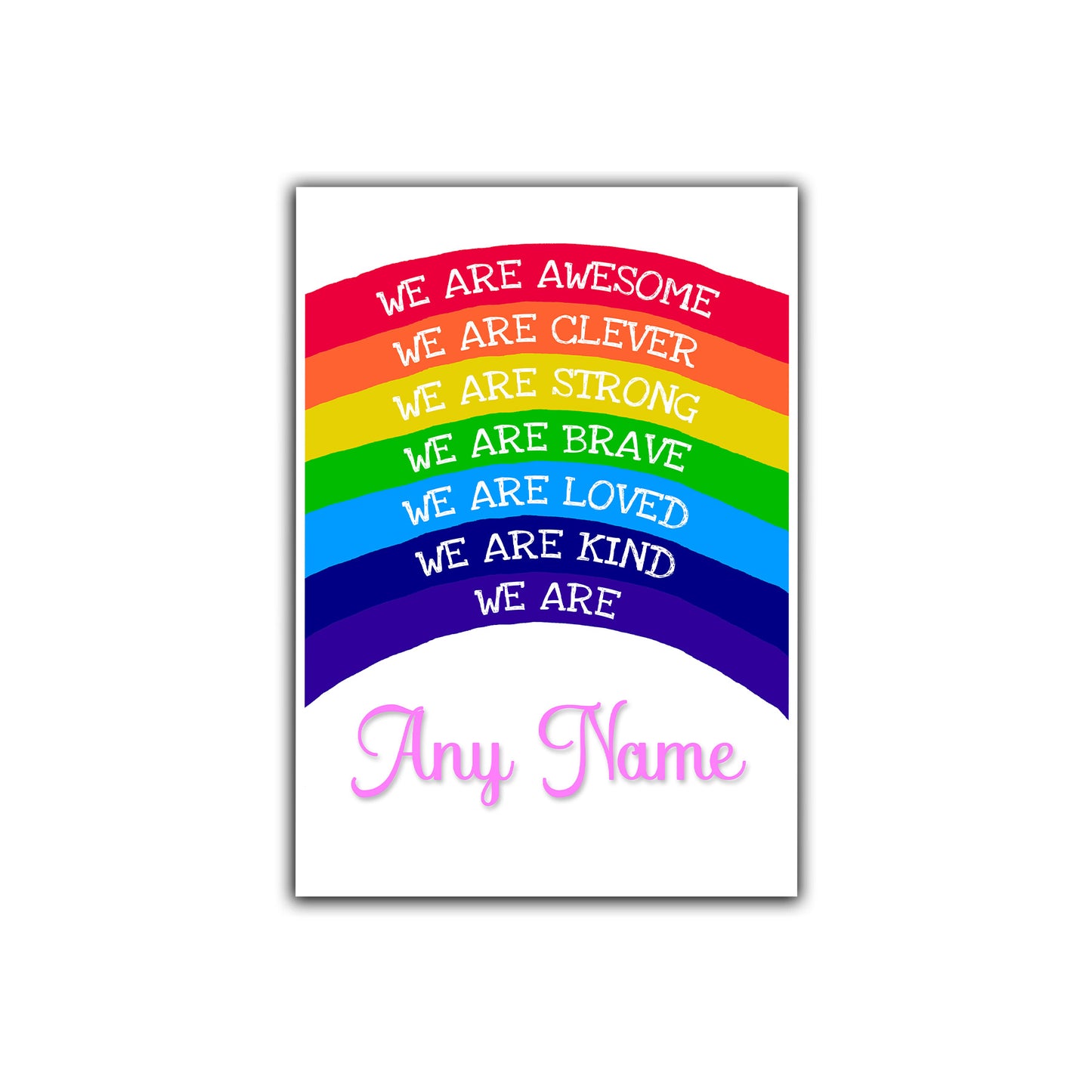 'We Are Awesome' -  Kids Personalised Rainbow Affirmation Print