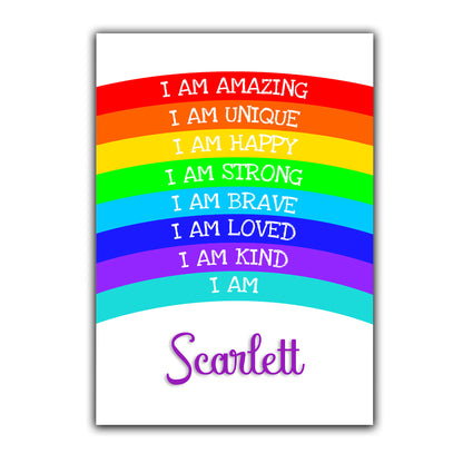 'I Am Amazing' -  Kids Personalised Inspirational Print