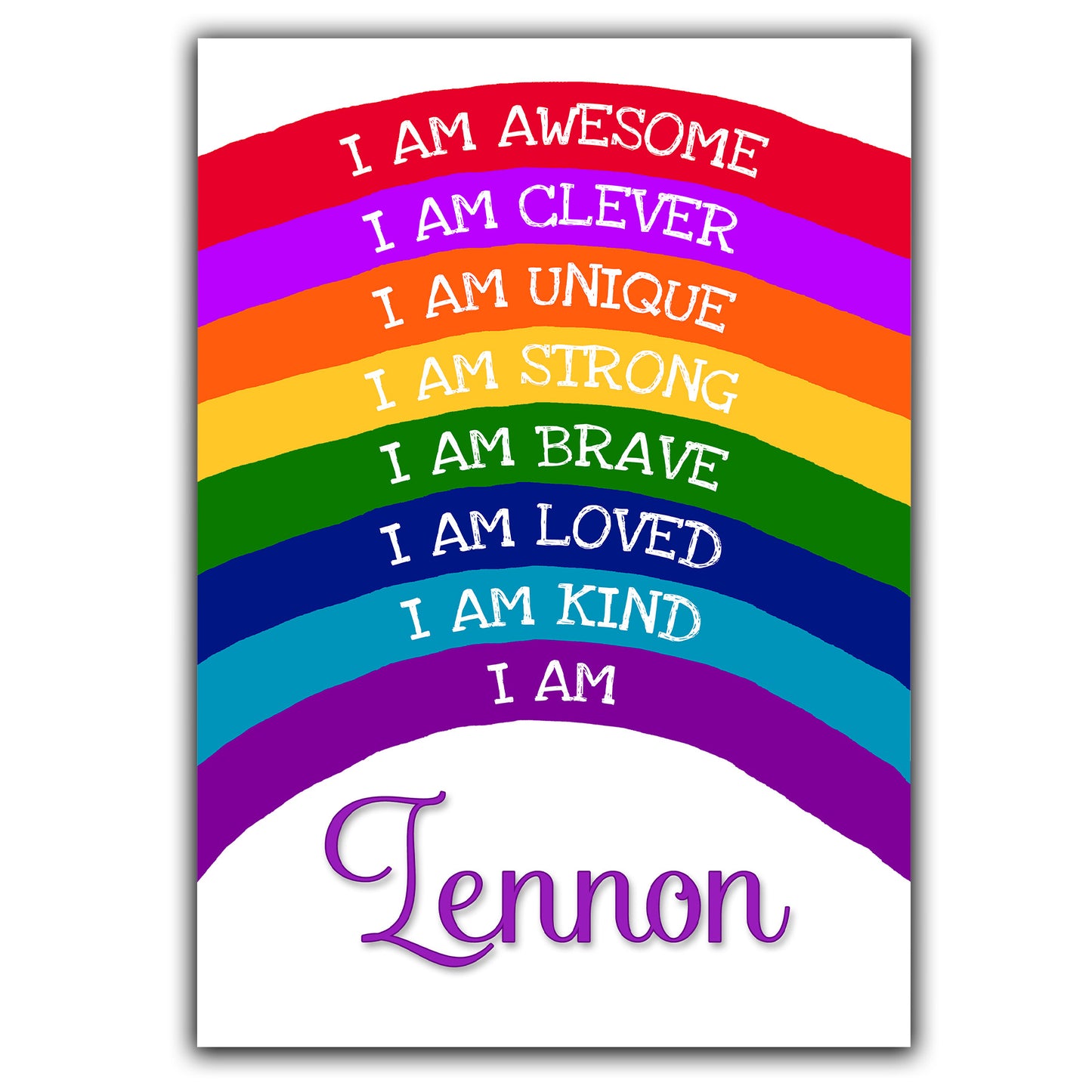 'I Am Awesome' -  Kids Personalised Rainbow Affirmation Print