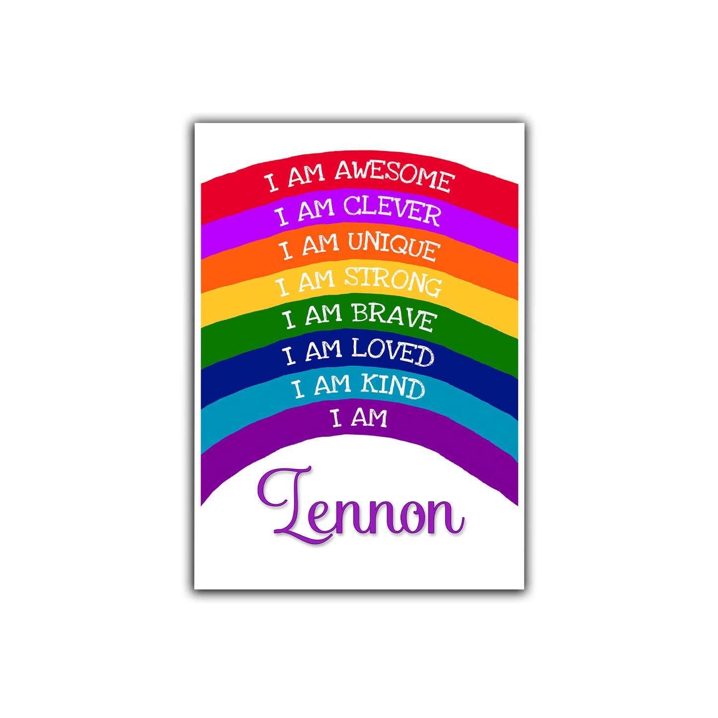 'I Am Awesome' -  Kids Personalised Rainbow Affirmation Print