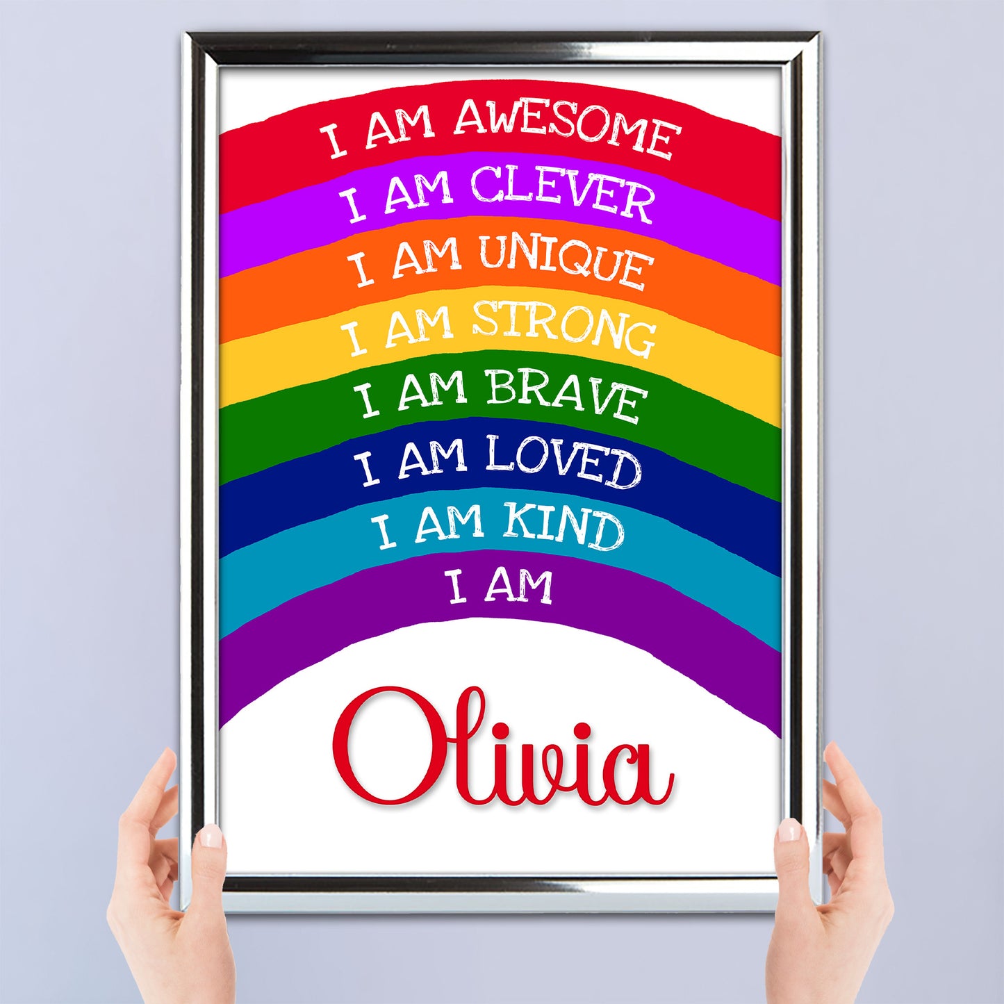 'I Am Awesome' -  Kids Personalised Rainbow Affirmation Print