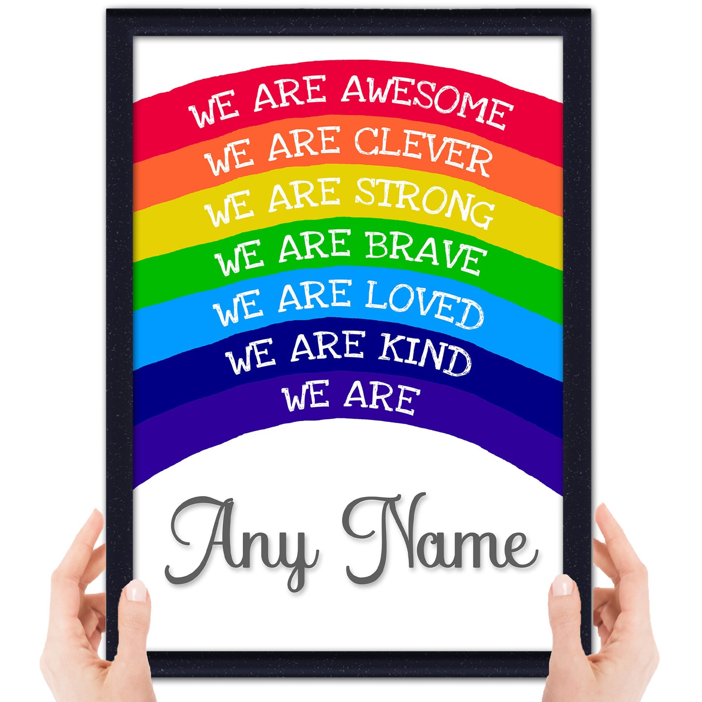 'We Are Awesome' -  Kids Personalised Rainbow Affirmation Print