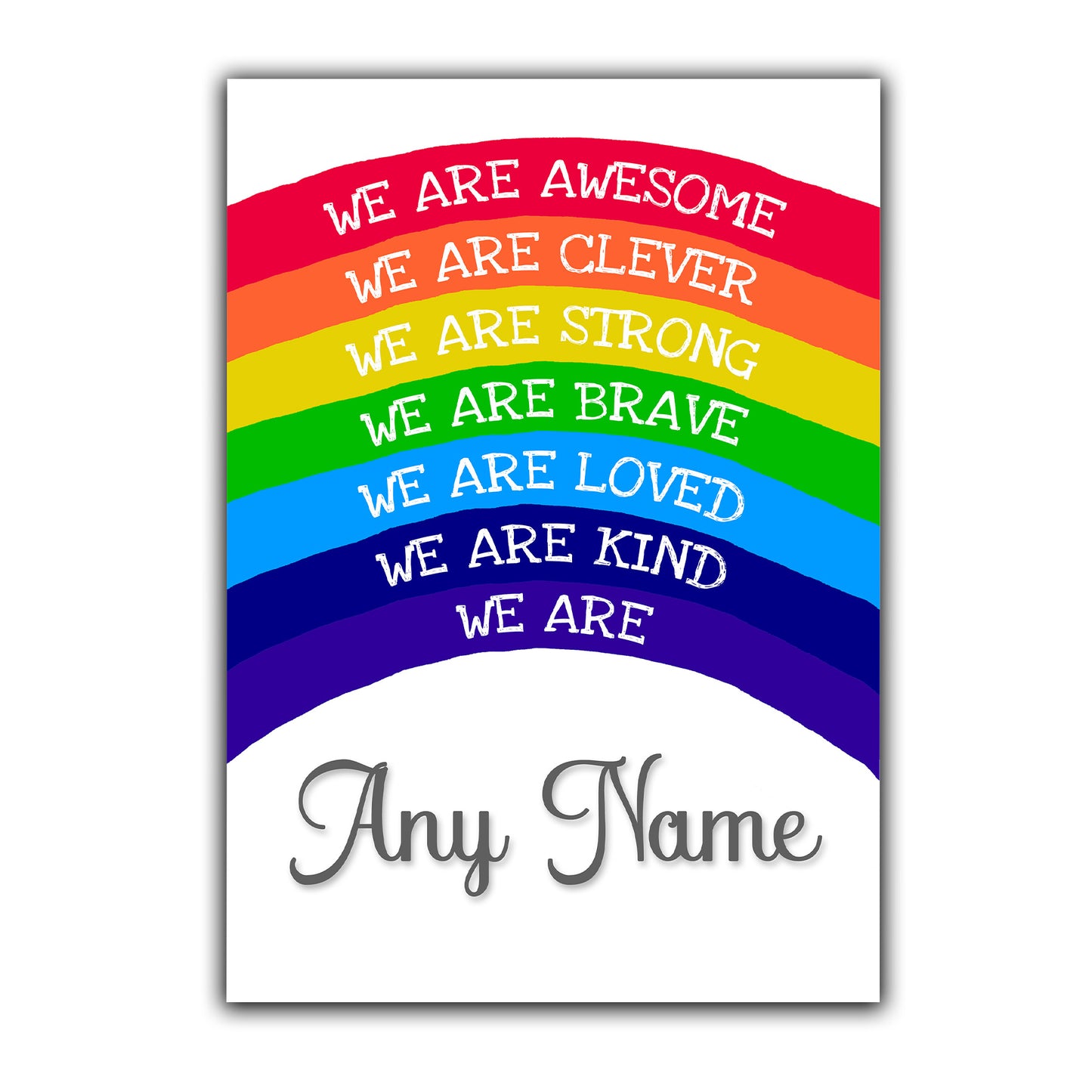 'We Are Awesome' -  Kids Personalised Rainbow Affirmation Print