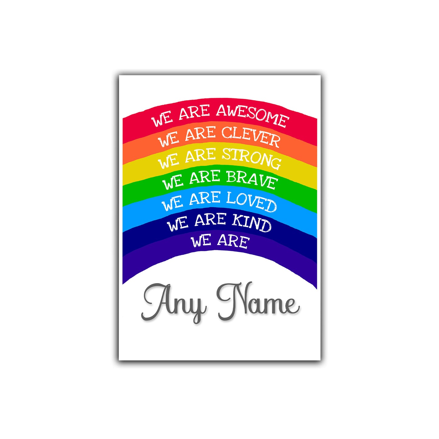 'We Are Awesome' -  Kids Personalised Rainbow Affirmation Print