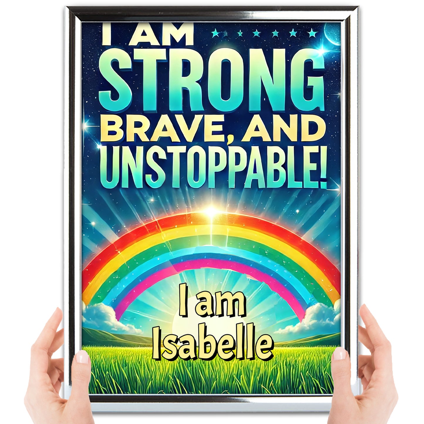 Kids 'I am Unstoppable' Personalised Inspirational Print