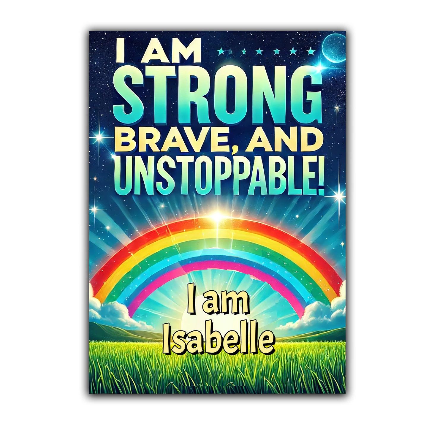 Kids 'I am Unstoppable' Personalised Inspirational Print