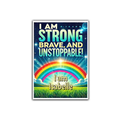 Kids 'I am Unstoppable' Personalised Inspirational Print