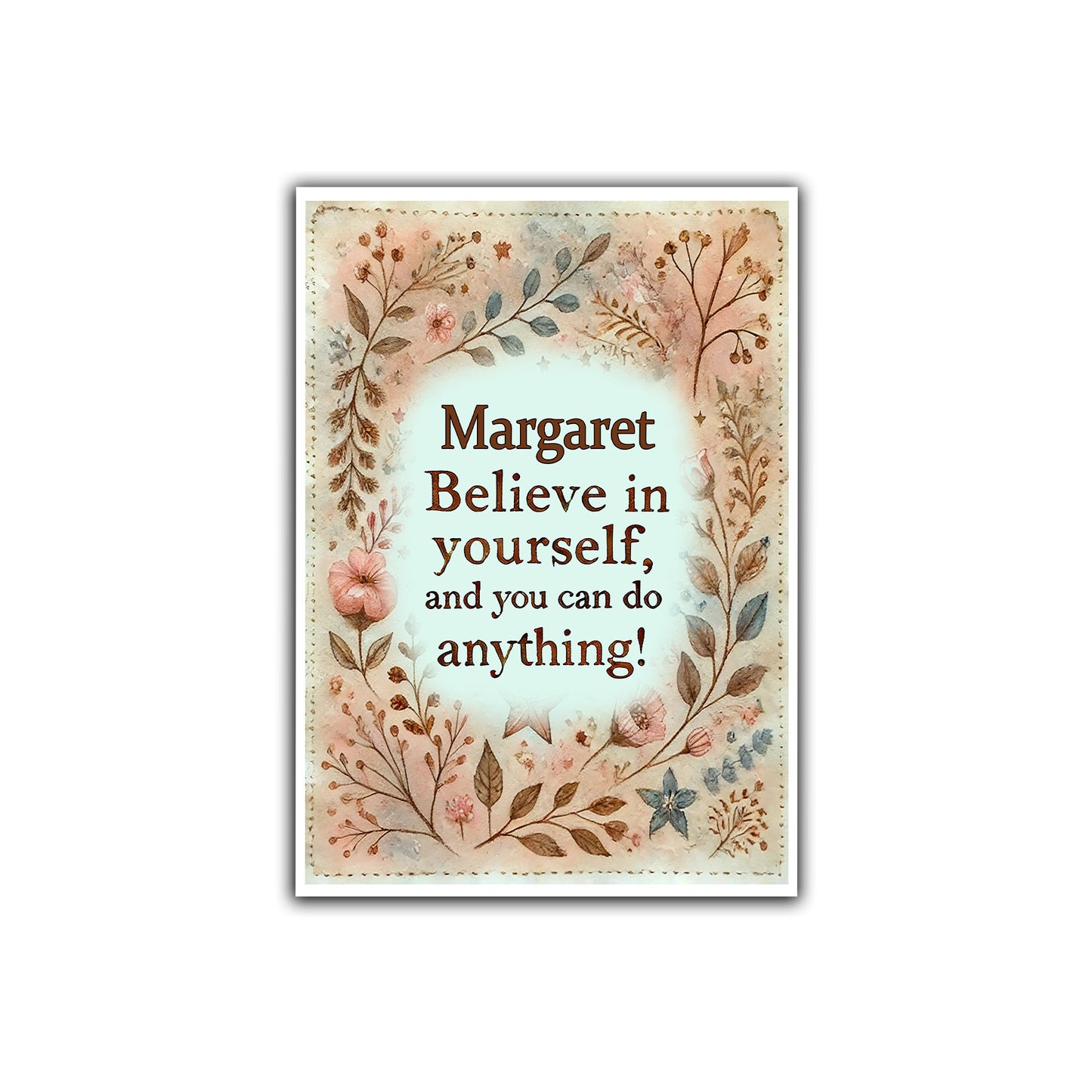 'Believe in Yourself' Personalised Inspirational Print