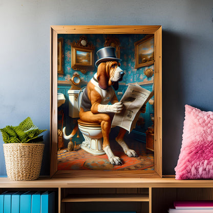 Dog Time: Reading Newspaper Wall Art Print