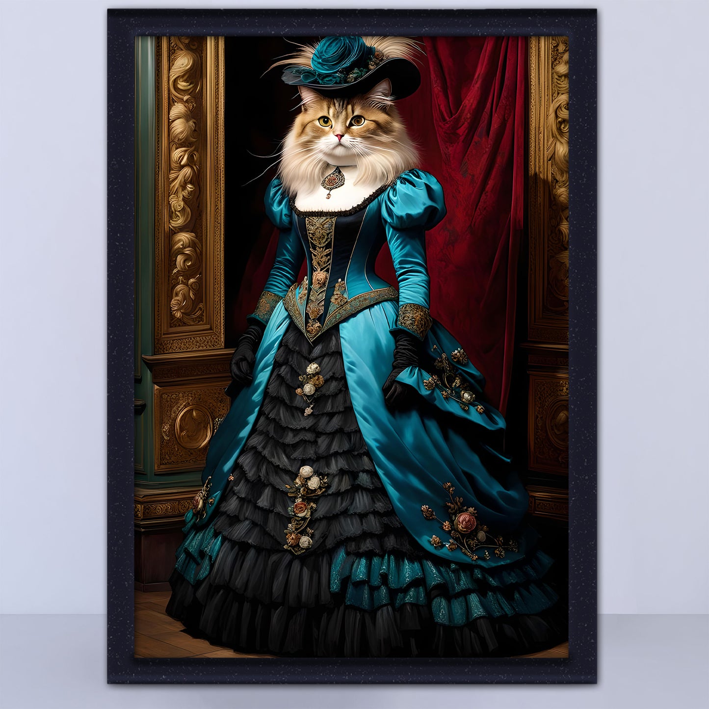 Lady Whiskers, the Feline Aristocrat - Print