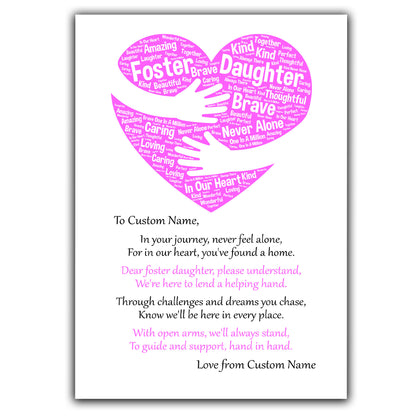 Personalised Heart Print For A Special Foster Daughter