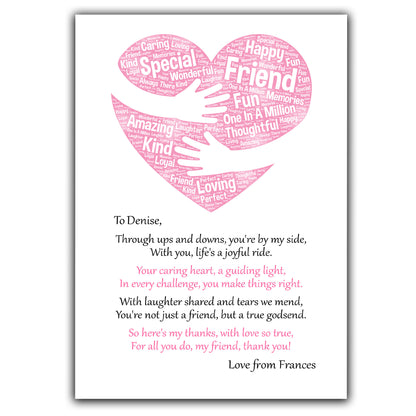 Beautiful Personalised Best Friend Poem Print