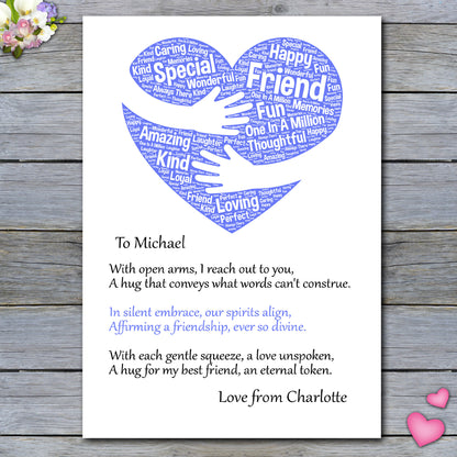 Personalised Heart Warming Best Friend Print