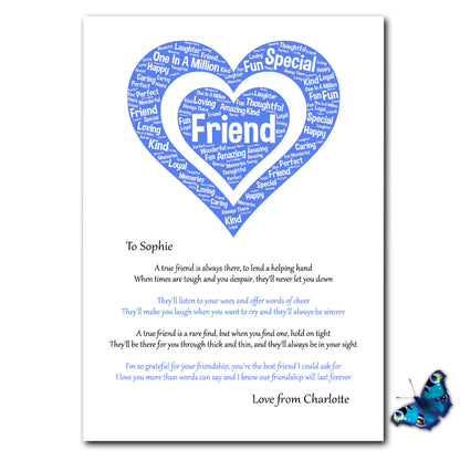 Beautiful Personalised Best Friend Print