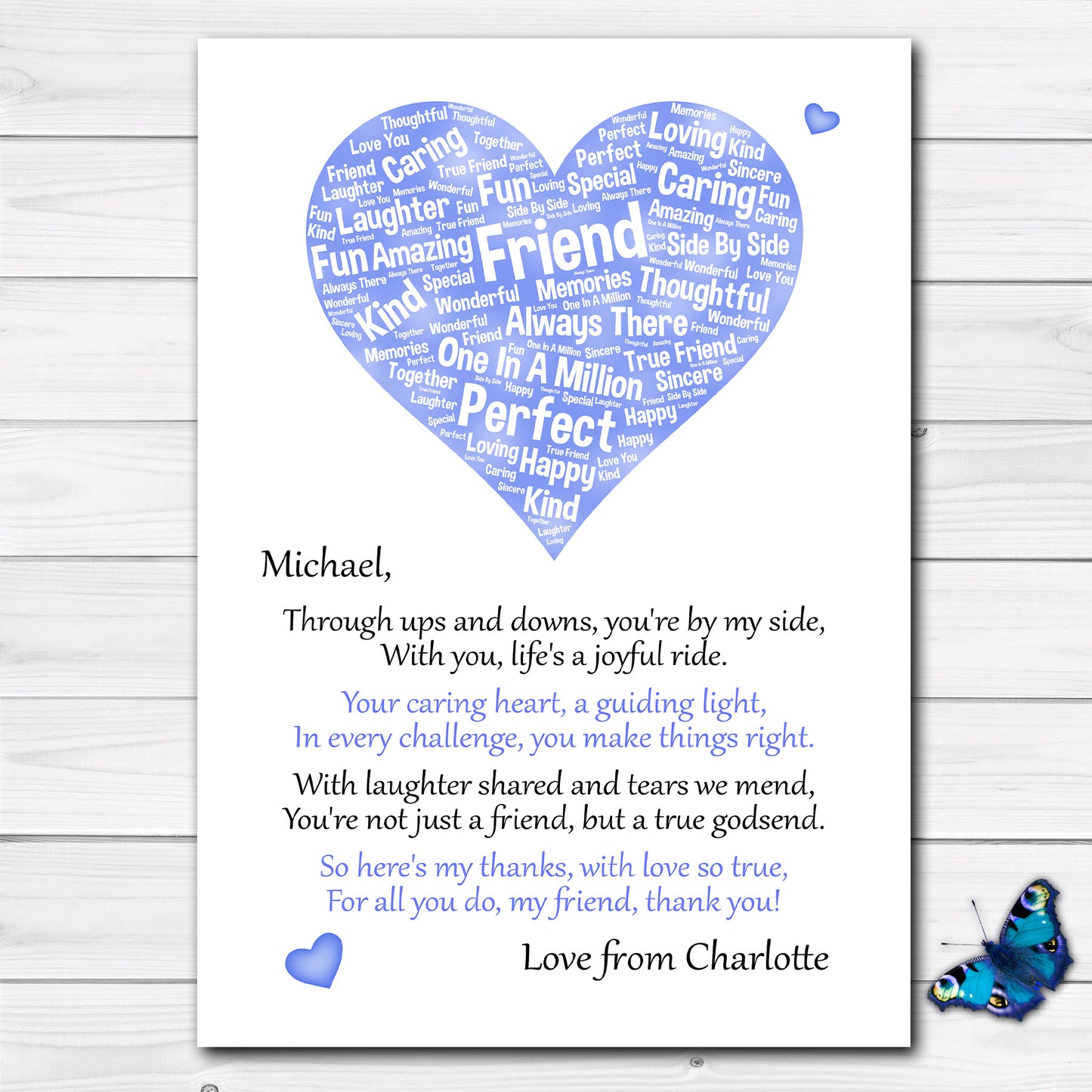 Personalised 'Thank You' Print For Your Special Friend