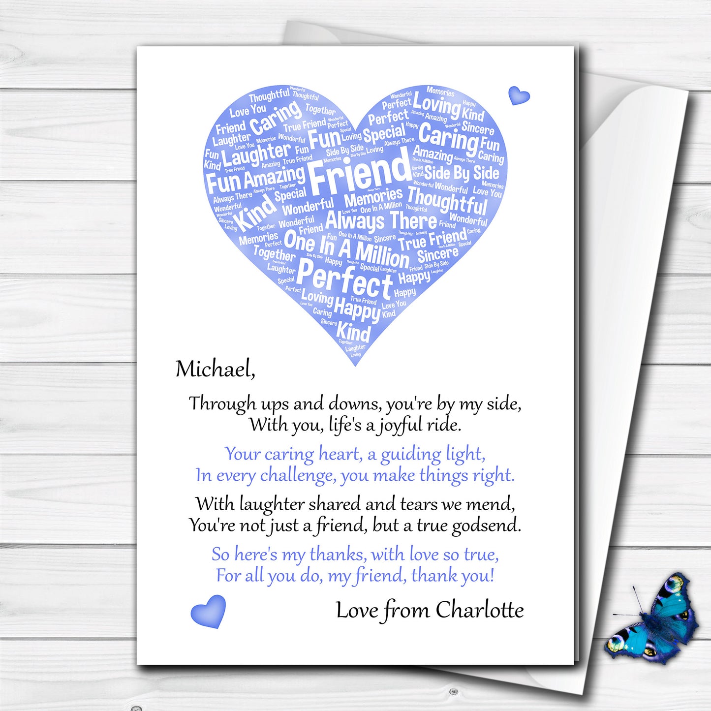 Personalised 'Thank You' Card For Your Special Friend