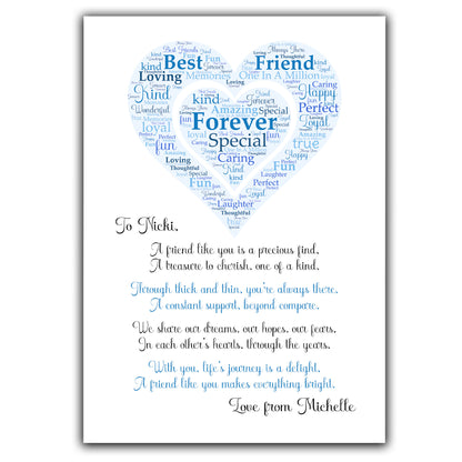 Gorgeous Personalised Best Friend Print