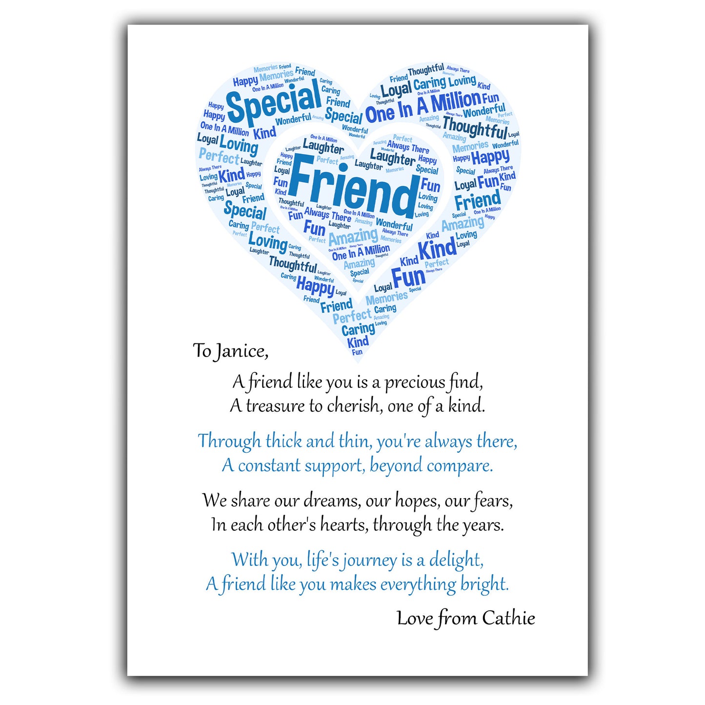 Gorgeous Personalised Best Friend Print