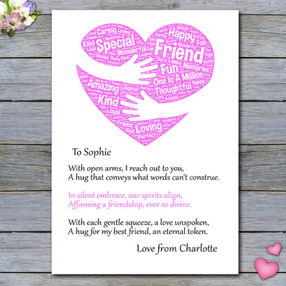 Personalised Heart Warming Best Friend Print